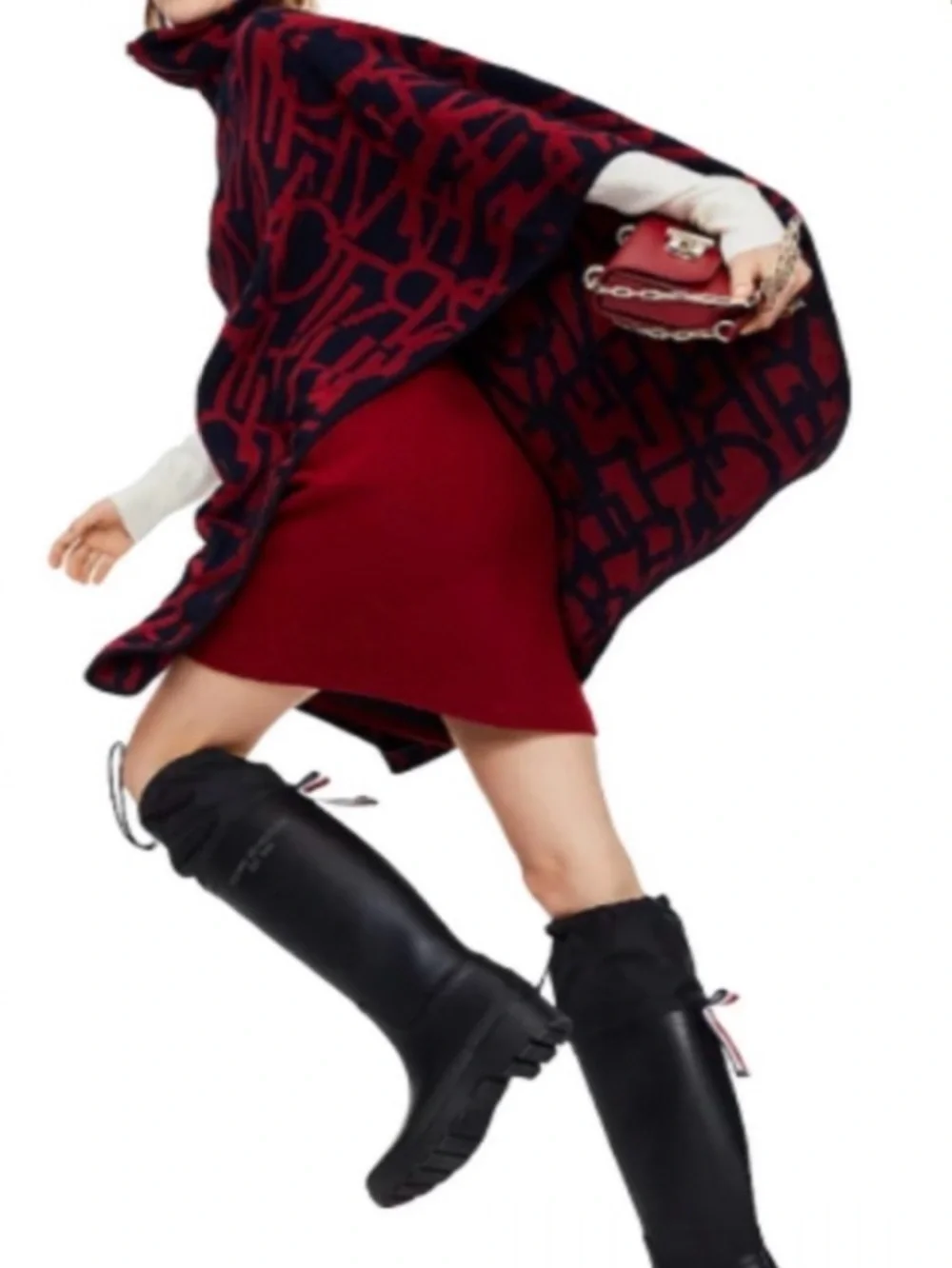 TOMMY HILFIGER  NWOB Black Knee-High Rain Boots  SIZE 8 1/2